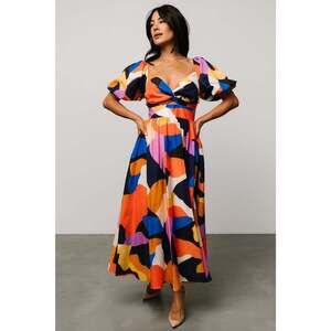 Baltic Born Lola Midi Dress | Rust + Navy Multi Size MM